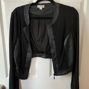 Bisou Bisou cropped leather detailed jacket